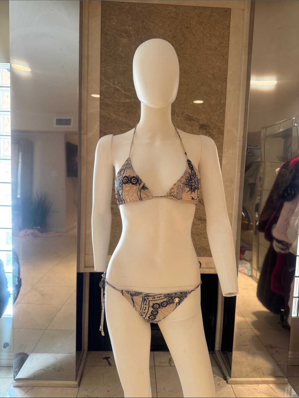Roberto Cavalli Vintage Nautical Navy Gold Sparkle  Bikini